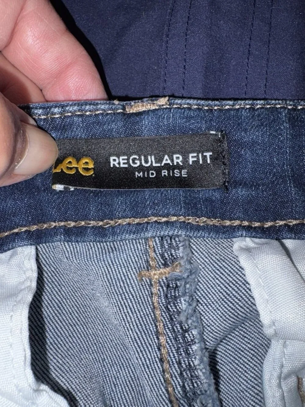 Lee Regular Fit Denim Jean Shorts Women Size 12 Medium 32X7 Stretch